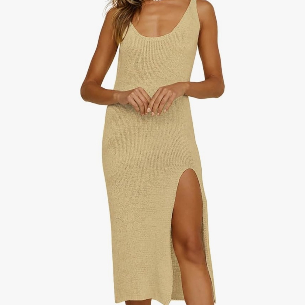 NWT Bsubseach Women's Swimwear Beach Crotchet Coverup Dress